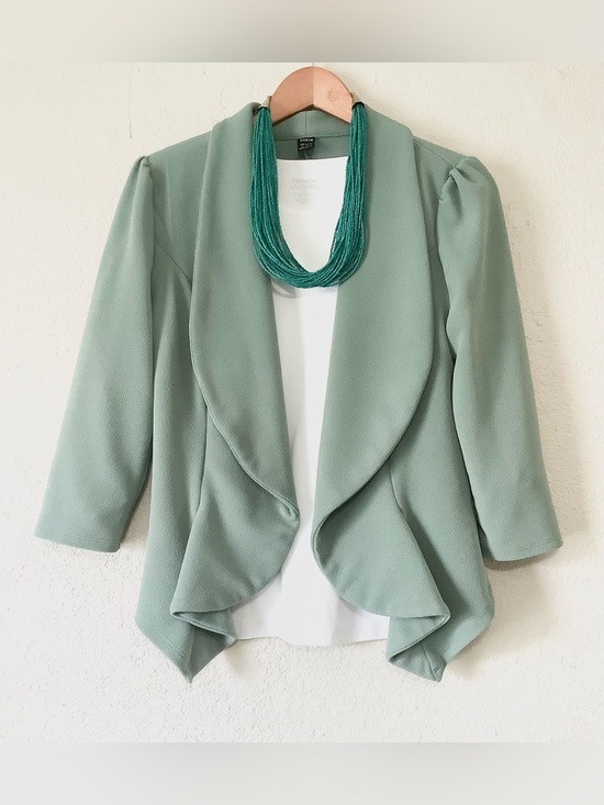 SHEIN Jackets & Blazers - SHEIN Sage Green Draped Open-Front Blazer